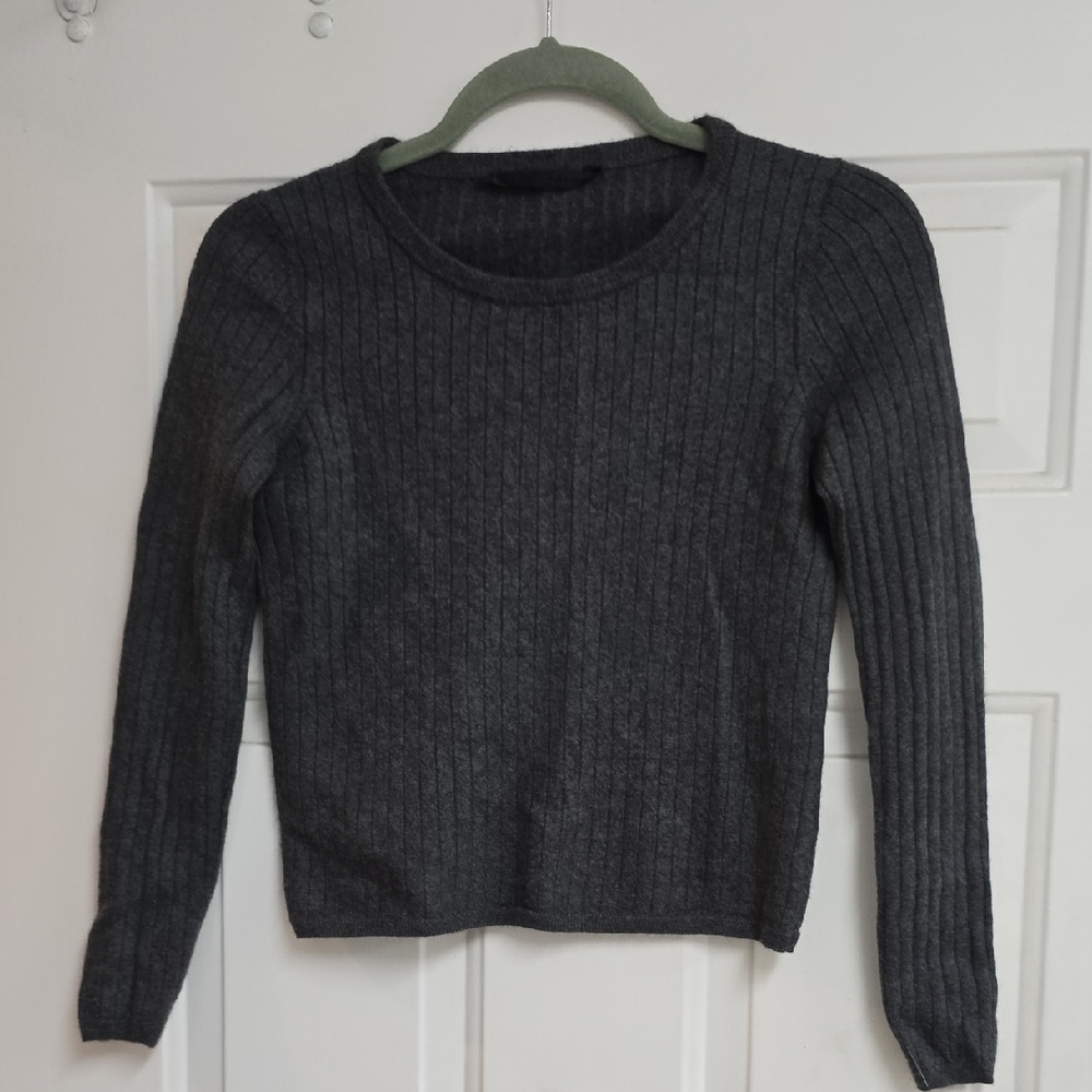 Jenni Kayne Women's Gray Ribbed Sweater